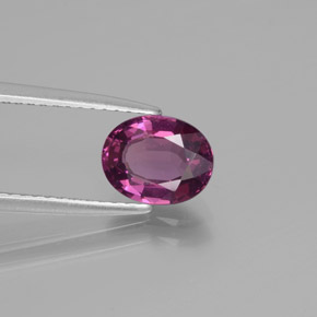 Granada rodolita roxo natural 1,51ct, corte oval, VS