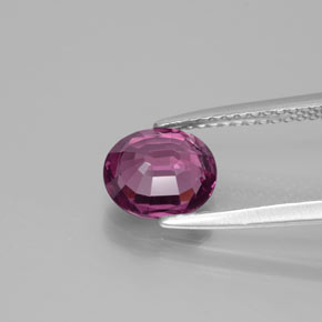 Rodolita Granada Roxo médio-escuro Natural 1.71ct, Corte Oval, VVS-VS
