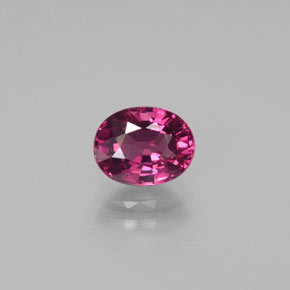 Granada rodolita vermelho natural 1,77ct, corte oval, VS