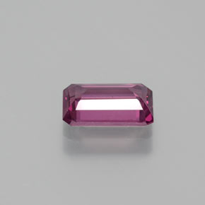 Granada rodolita vermelho natural 1,49ct, corte esmeralda, VS