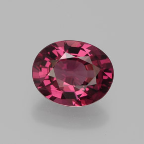 Granada rodolita vermelho natural 2,05ct, corte oval, VVS-VS