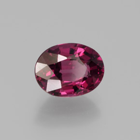 Granada rodolita vermelho natural 1,82ct, corte oval, VVS-VS