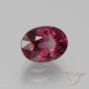 Granada rodolita roxo natural 1,64ct, corte oval, VS