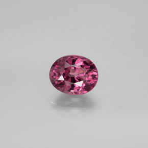 Granada rodolita vermelho natural 1,52ct, corte oval, VVS-VS