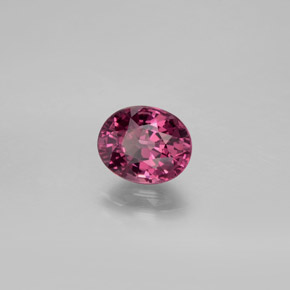 Granada rodolita vermelho natural 1,52ct, corte oval, VVS-VS