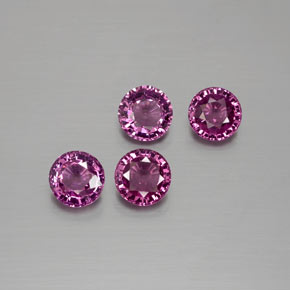 Pedras preciosas de granada rodolita roxo natural de 1,73 ct, corte redondo, VS
