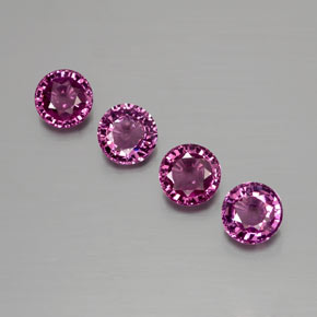 Pedras preciosas de granada rodolita roxo natural de 1,73 ct, corte redondo, VS