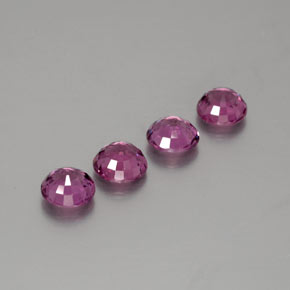 Pedras preciosas de granada rodolita roxo natural de 1,73 ct, corte redondo, VS