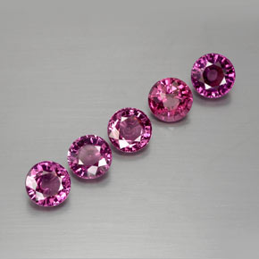 Pedras preciosas de granada rodolita vermelho natural de 2,94 ct, corte redondo, VS