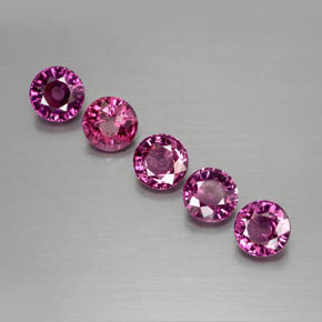 Pedras preciosas de granada rodolita vermelho natural de 2,94 ct, corte redondo, VS