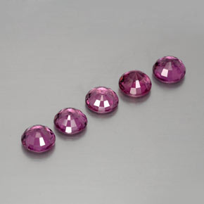 Pedras preciosas de granada rodolita vermelho natural de 2,94 ct, corte redondo, VS