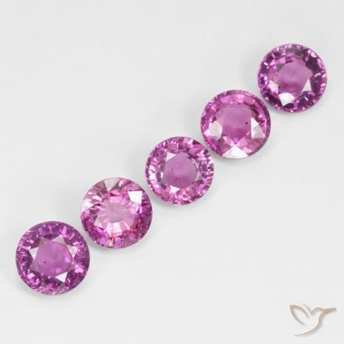 Pedras preciosas de rodolita granada Roxo rosado natural de 3.41 ct, Redondo, VS