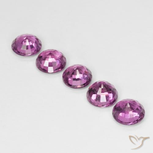Pedras preciosas de rodolita granada Roxo rosado natural de 3.41 ct, Redondo, VS
