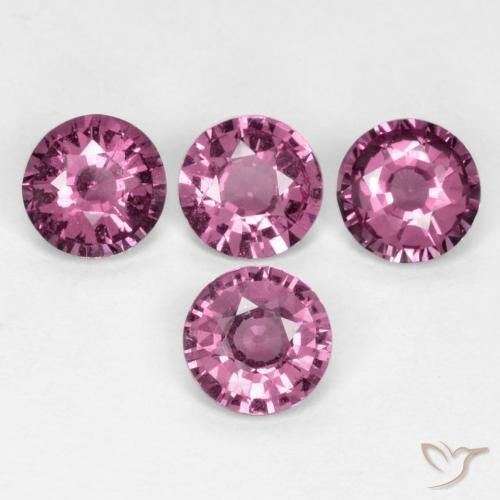 Pedras preciosas de rodolita granada Roxo médio-escuro natural de 2.19 ct, Redondo, VS