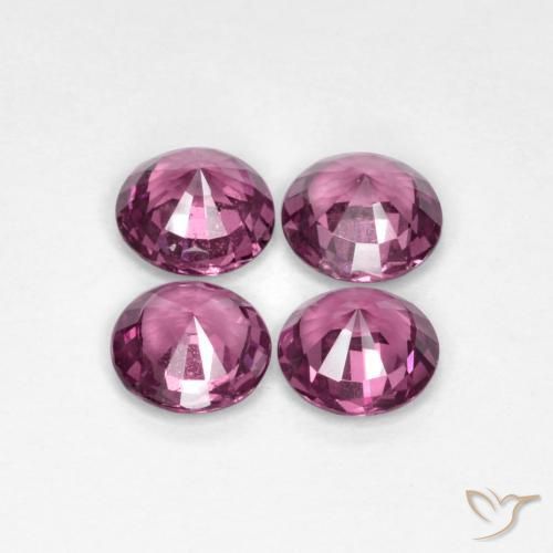 Pedras preciosas de rodolita granada Roxo médio-escuro natural de 2.19 ct, Redondo, VS