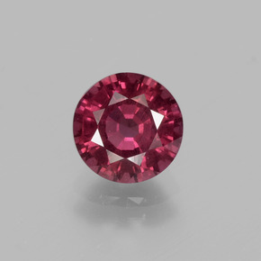 Granada rodolita vermelho natural 2,06ct, corte redondo, VS