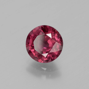 Granada rodolita vermelho natural 2,06ct, corte redondo, VS