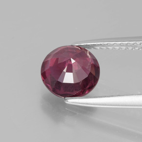 Granada rodolita vermelho natural 2,06ct, corte redondo, VS