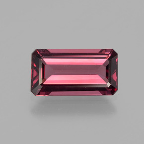 Granada rodolita vermelho natural 2,32ct, corte esmeralda, VVS-VS