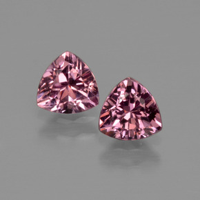 Pedras preciosas de granada rodolita rosa natural de  ct, trillion, VS