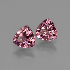 Pedras preciosas de granada rodolita rosa natural de  ct, trillion, VS