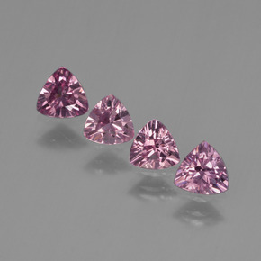 Pedras preciosas de granada rodolita rosa natural de  ct, trillion, VS