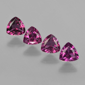 Pedras preciosas de granada rodolita vermelho framboesa natural de 2,16 ct, trillion, VS