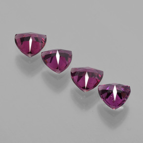 Pedras preciosas de granada rodolita vermelho framboesa natural de 2,16 ct, trillion, VS