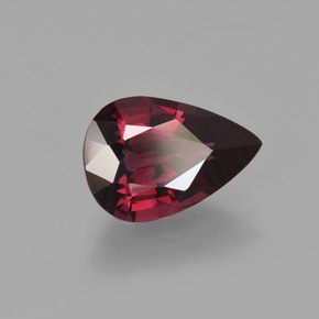 Granada rodolita vermelho natural 2,60ct, formato de pêra, VS