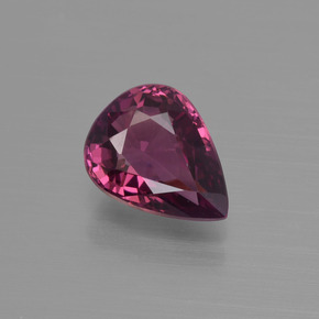 Granada rodolita vermelho natural 1,49ct, formato de pêra, VVS-VS