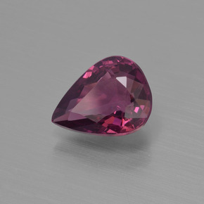 Granada rodolita vermelho natural 1,49ct, formato de pêra, VVS-VS