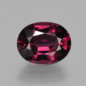 Granada rodolita vermelho natural 2,11ct, corte oval, VVS