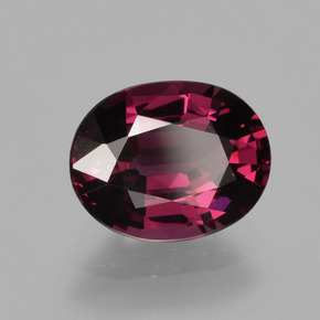 Granada rodolita vermelho natural 2,11ct, corte oval, VVS