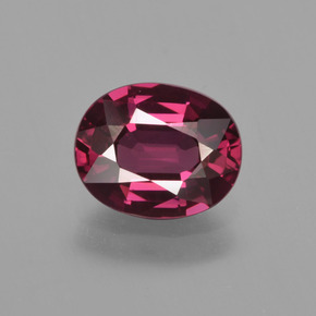 Granada rodolita vermelho natural 1,86ct, corte oval, VS