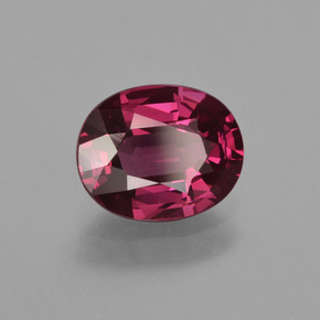 Granada rodolita vermelho natural 1,86ct, corte oval, VS