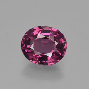Granada rodolita vermelho natural 1,89ct, corte oval, VS