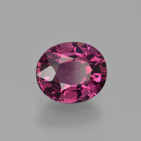 Granada rodolita vermelho natural 1,89ct, corte oval, VS