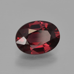 Granada rodolita vermelho natural 1,54ct, corte oval, VS