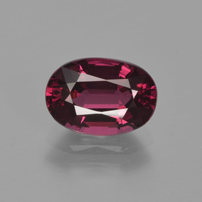 Granada rodolita vermelho natural 2,01ct, corte oval, VVS
