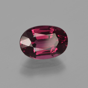 Granada rodolita vermelho natural 2,01ct, corte oval, VVS