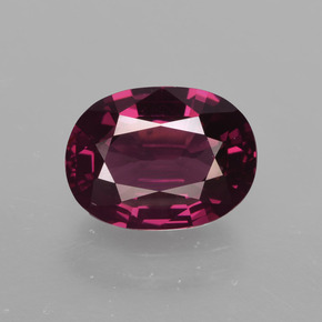Granada rodolita vermelho framboesa natural 2,59ct, corte oval, VVS-VS