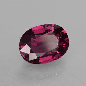 Granada rodolita vermelho framboesa natural 2,59ct, corte oval, VVS-VS