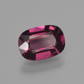 Granada rodolita vermelho natural 1,31ct, almofada cortada, VS