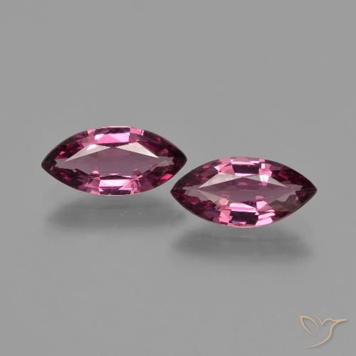 Pedras preciosas de granada rodolita roxo natural de 2,30 ct, marquise, VS