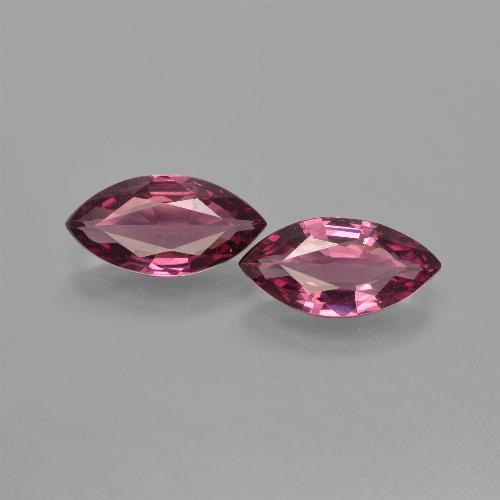 Pedras preciosas de granada rodolita roxo natural de 2,14 ct, marquise, VS