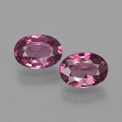 Pedras preciosas de granada rodolita roxo natural de 1,88 ct, corte oval, VS