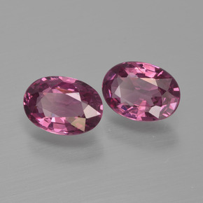 Pedras preciosas de granada rodolita roxo natural de 1,88 ct, corte oval, VS