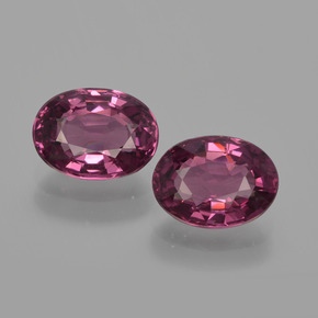 Pedras preciosas de granada rodolita roxo natural de 2,42 ct, corte oval, VVS-VS