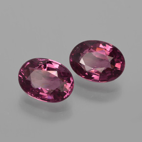 Pedras preciosas de granada rodolita roxo natural de 2,42 ct, corte oval, VVS-VS
