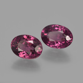 Pedras preciosas de granada rodolita roxo natural de 2,52 ct, corte oval, VS
